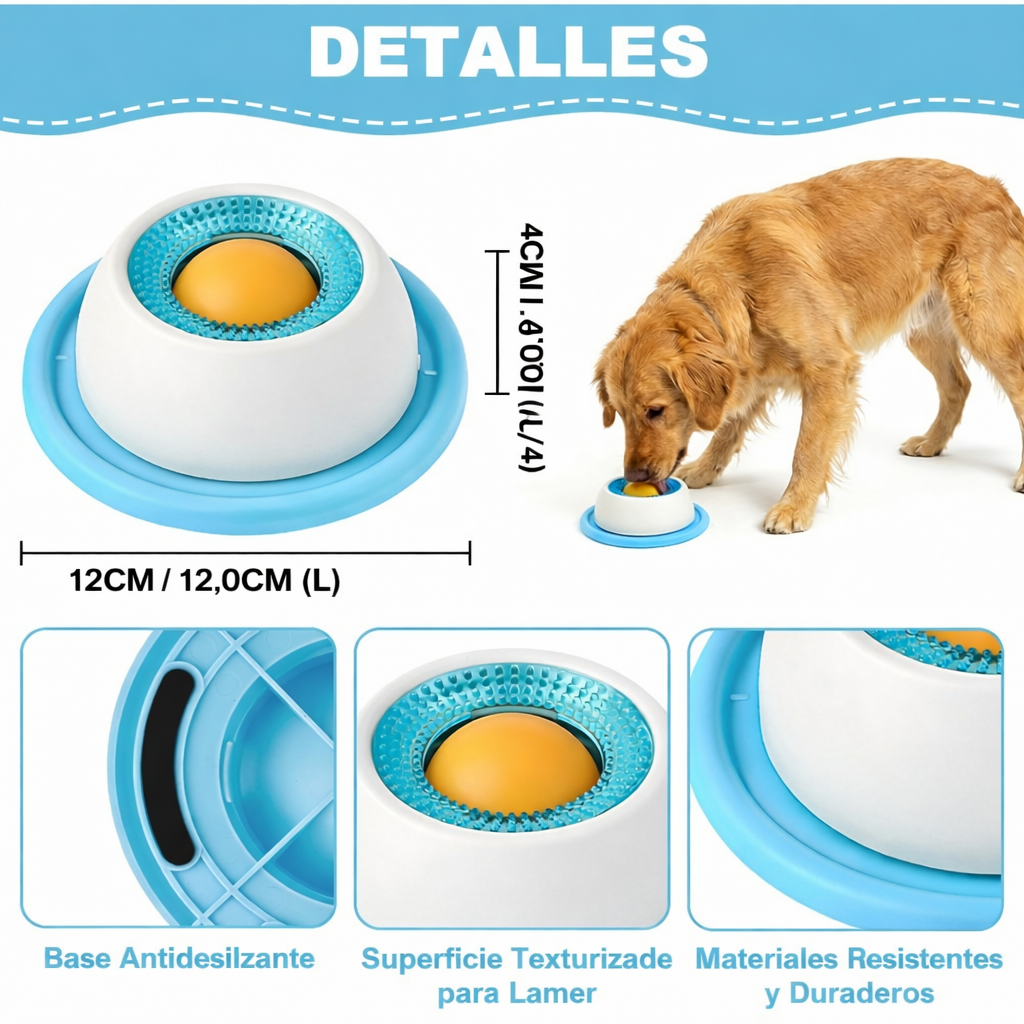 Comedero Ergonómico Anti-ansiedad con Bola