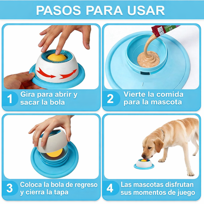 Comedero Ergonómico Anti-ansiedad con Bola